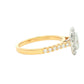 Yellow Gold Oval Shaped Diamond Halo Cluster Style Ring - 0.96cts