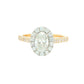 Yellow Gold Oval Shaped Diamond Halo Cluster Style Ring - 1.24cts