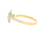 Yellow Gold Oval Shaped Diamond Halo Cluster Style Ring - 1.24cts