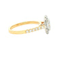 Yellow Gold Oval Shaped Diamond Halo Cluster Style Ring - 1.24cts