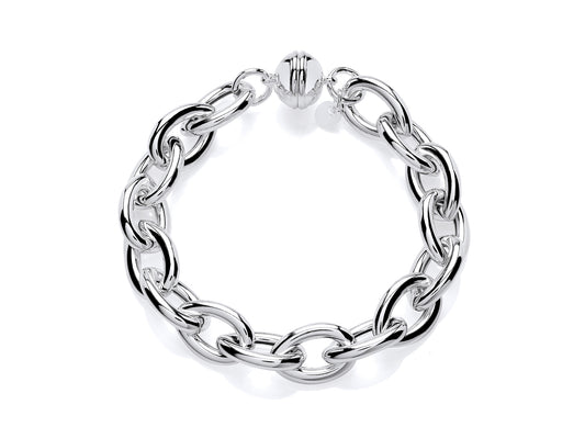 Silver Oval Link Bracelet