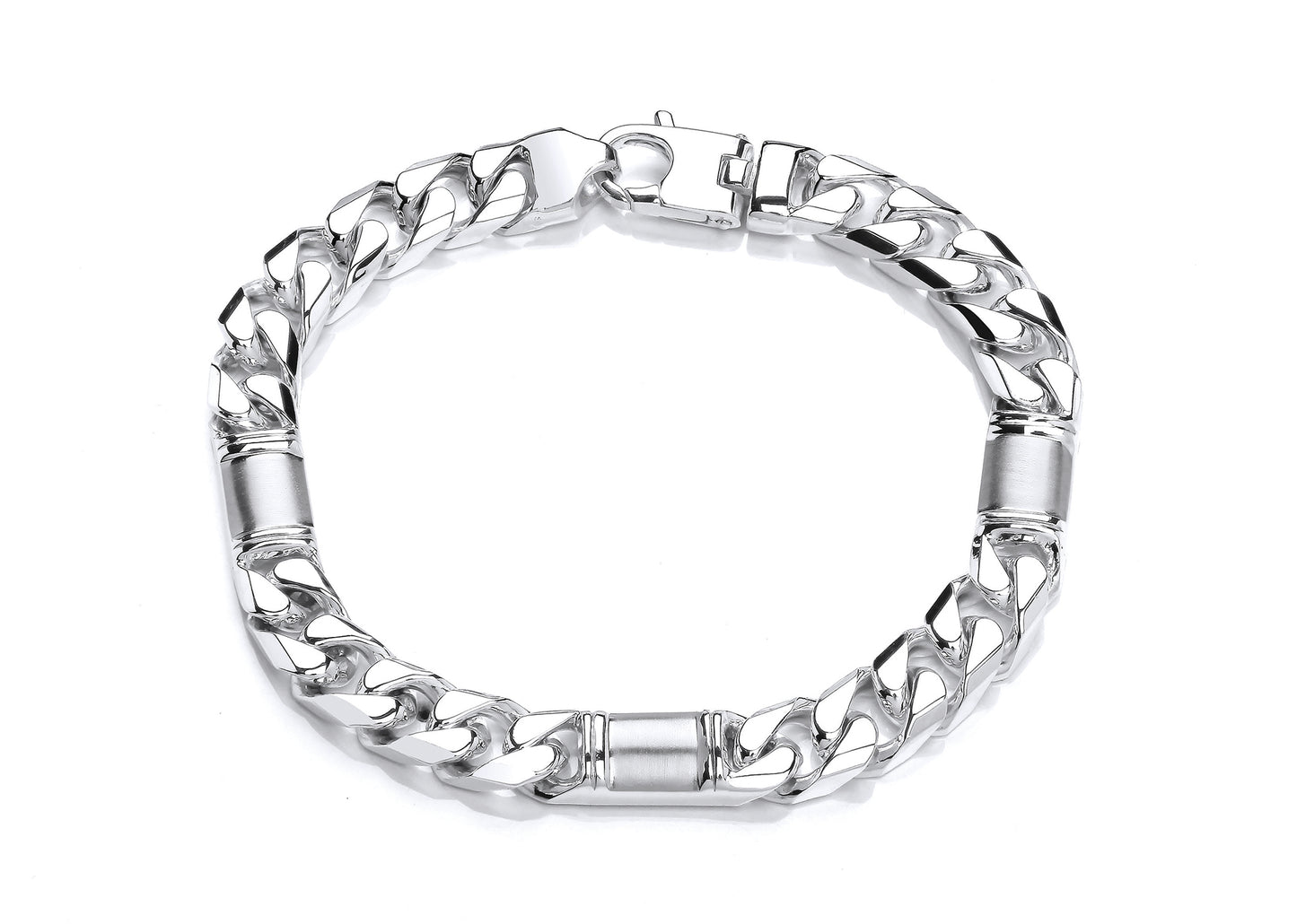 Silver Square Curb Style Bracelet  Gardiner Brothers   