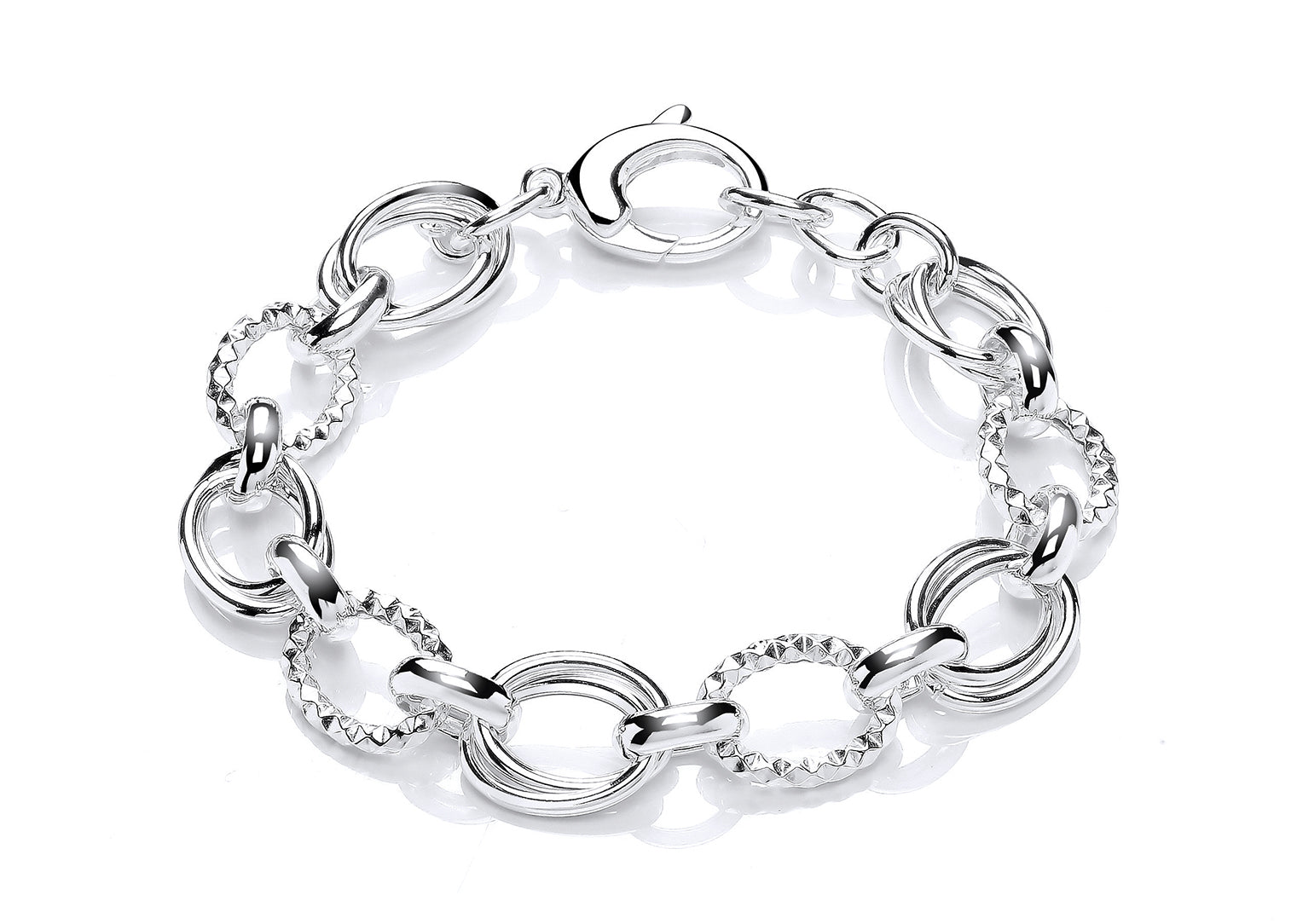 Silver Fancy Oval Link Bracelet  Gardiner Brothers   