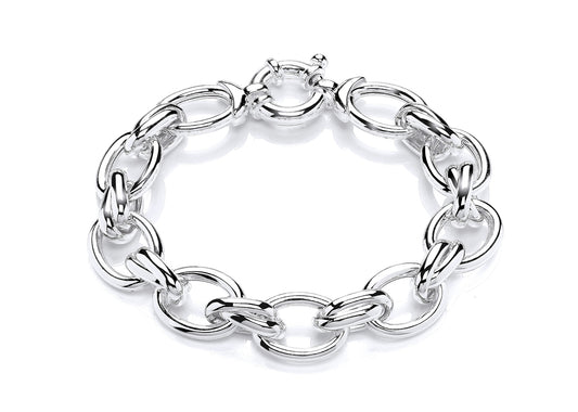 Silver Knot and Oval Link Bracelet  Gardiner Brothers   