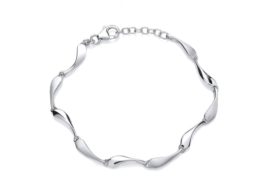 Silver Teardrop Link Bracelet  Gardiner Brothers   