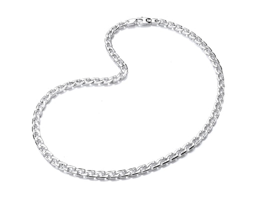Silver Chamfered Curb Link Necklace  Gardiner Brothers   