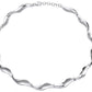 Silver Curved Leaf Link Necklace Gardiner Brothers