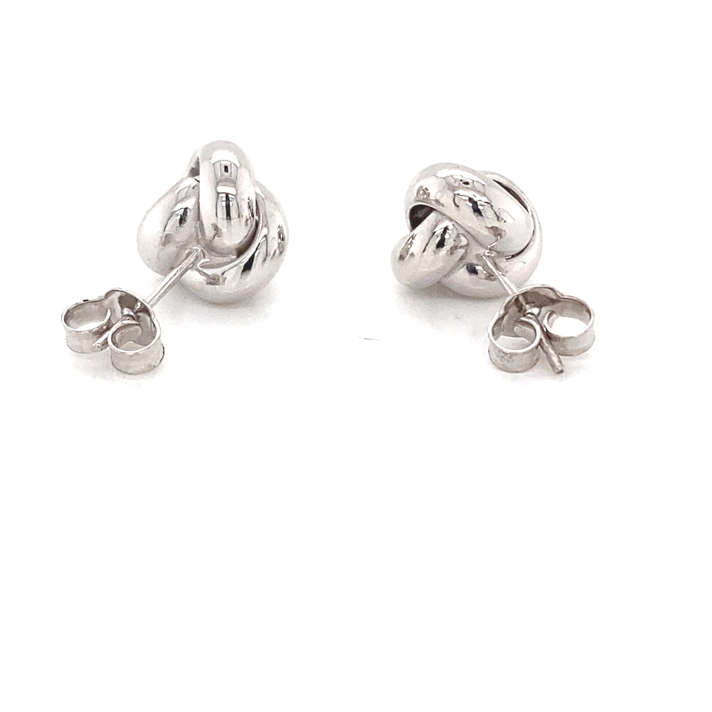 White Gold 'Woolmark' Knot Style Earrings  Gardiner Brothers   