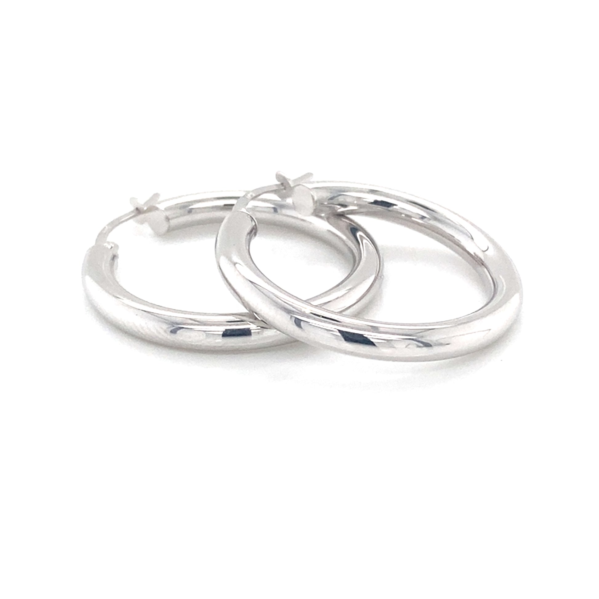 White Gold Hoop Earrings  Gardiner Brothers   