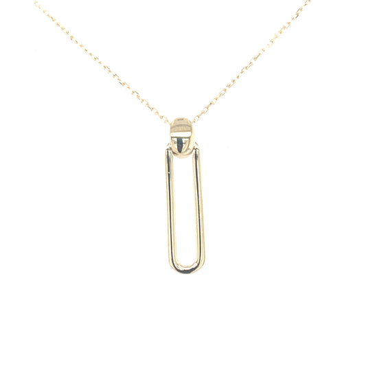 Yellow Gold PaperClip Style Pendant  Gardiner Brothers   