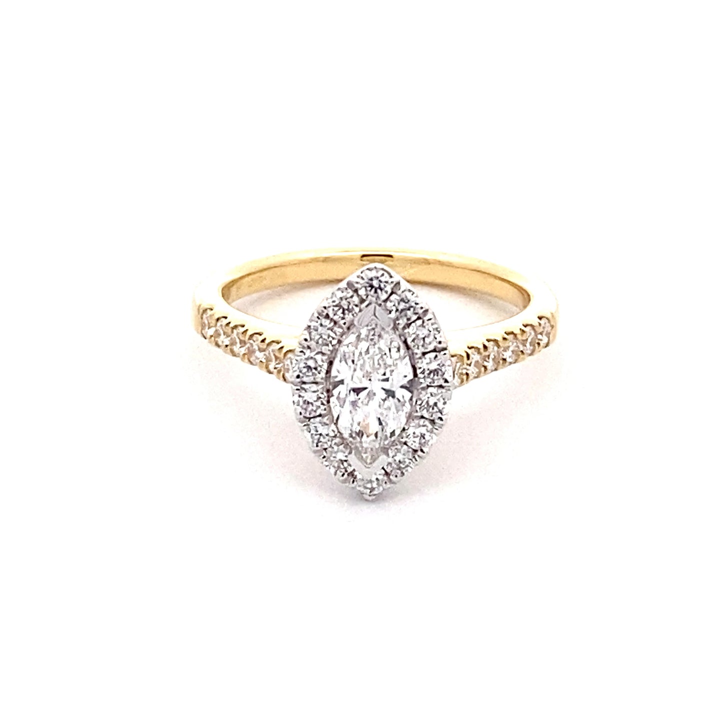 Marquise Shaped Diamond Halo Cluster Style Ring - 1.05cts  Gardiner Brothers   