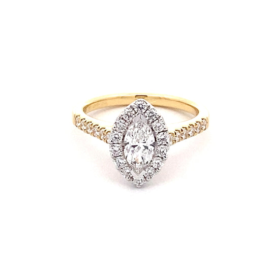 Marquise Shaped Diamond Halo Cluster Style Ring - 1.05cts  Gardiner Brothers   