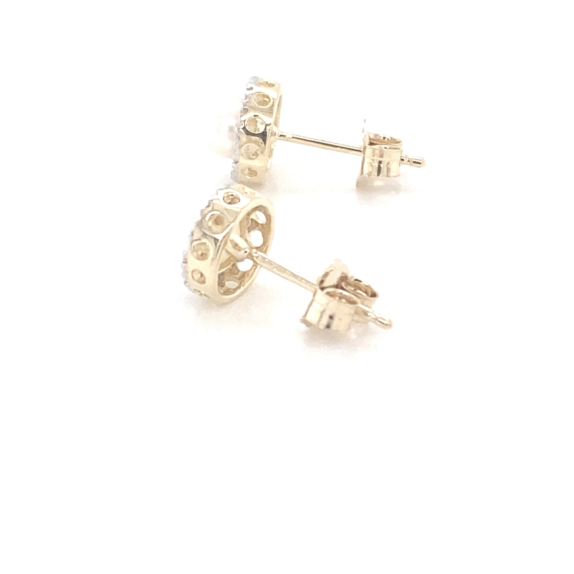 Yellow Gold Pearl and Diamond Halo Earrings  Gardiner Brothers   