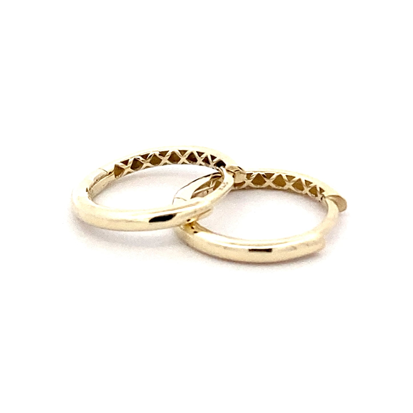 Yellow Gold 12mm Huggie Earrings  Gardiner Brothers   