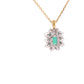 Octagonal emerald and round brilliant cut diamond cluster pendant  Gardiner Brothers   