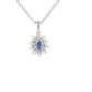 Sapphire and round brilliant cut diamond cluster style pendant  Gardiner Brothers   