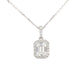 Emerald cut diamond halo cluster style pendant - 1.20cts  Gardiner Brothers   