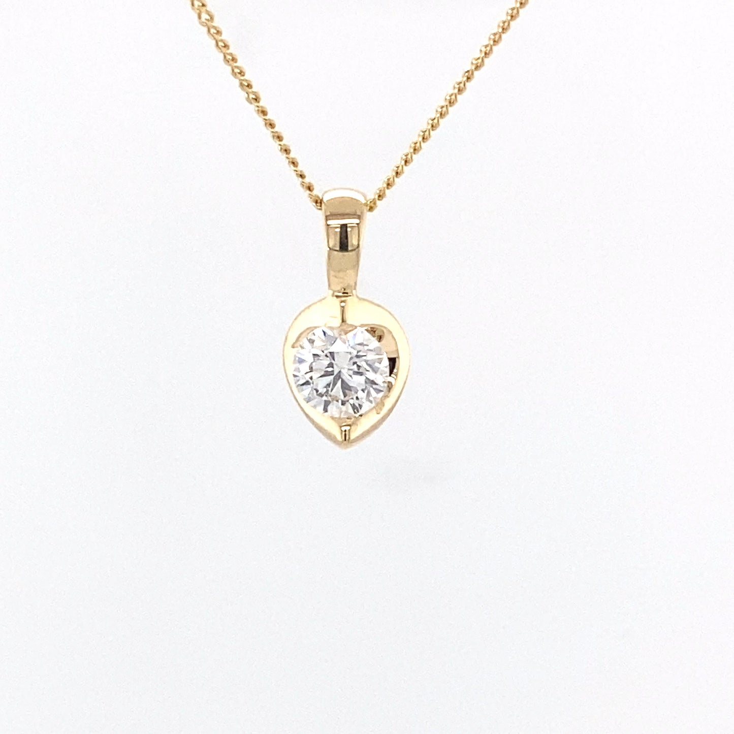 Round Brilliant Cut Diamond Fancy Style Solitaire Pendant - 0.41CTS  Gardiner Brothers   