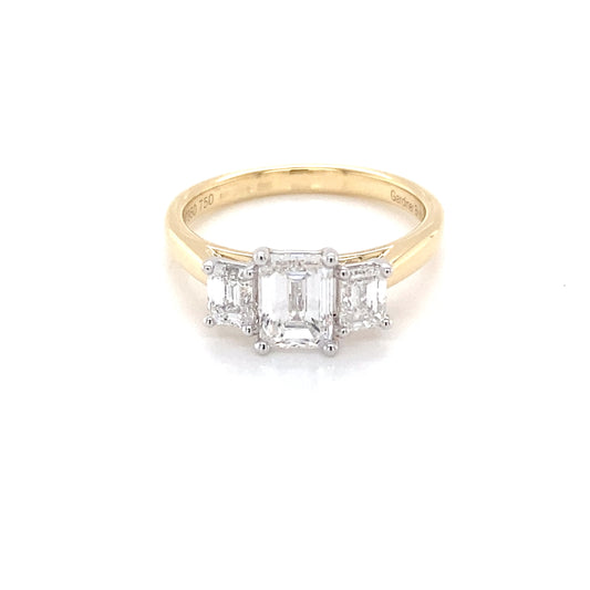 Emerald cut diamond 3 stone ring - 1.62cts  Gardiner Brothers   