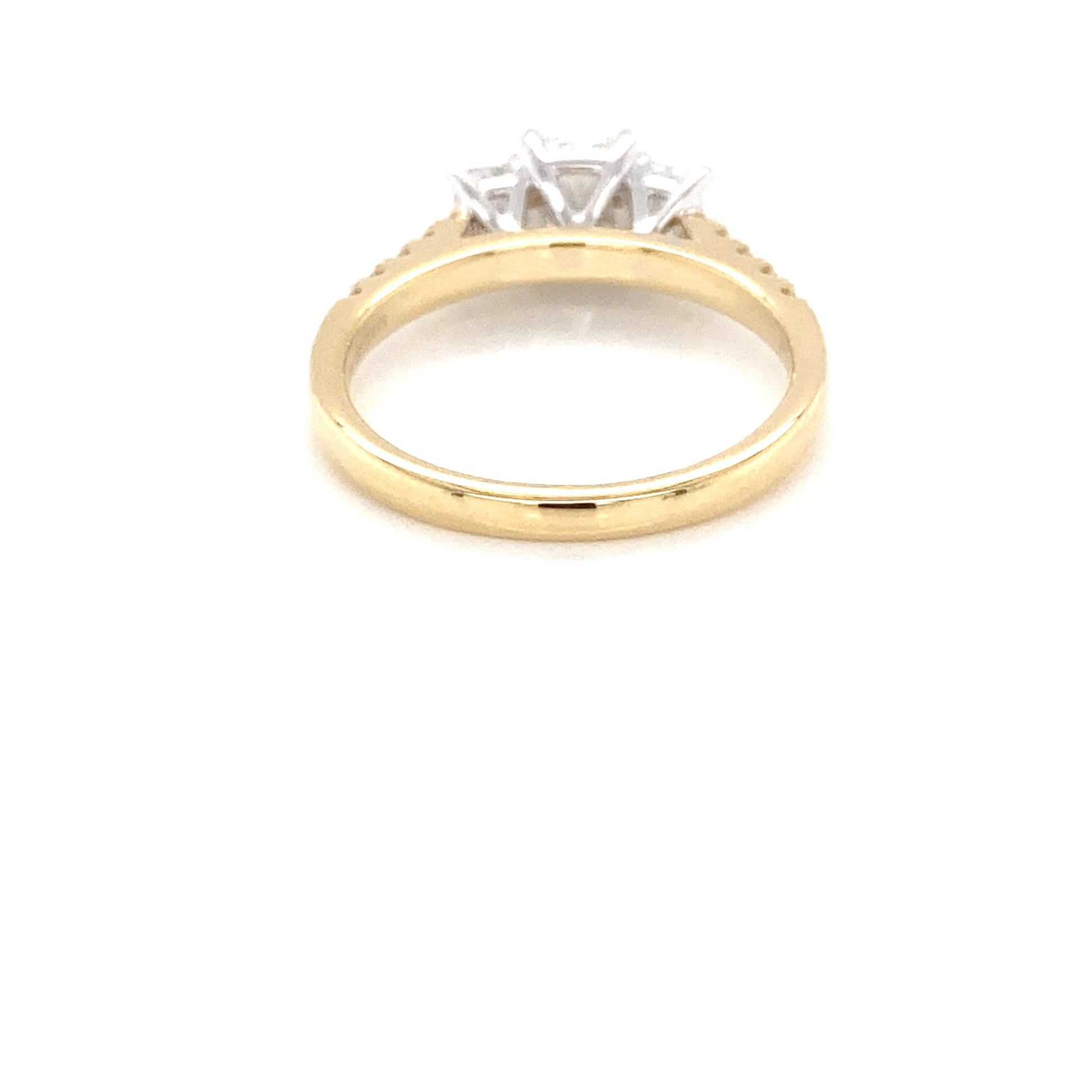 Radiant Cut Diamond 3 Stone Ring with diamond set shoudlers - 1.10cts  Gardiner Brothers   