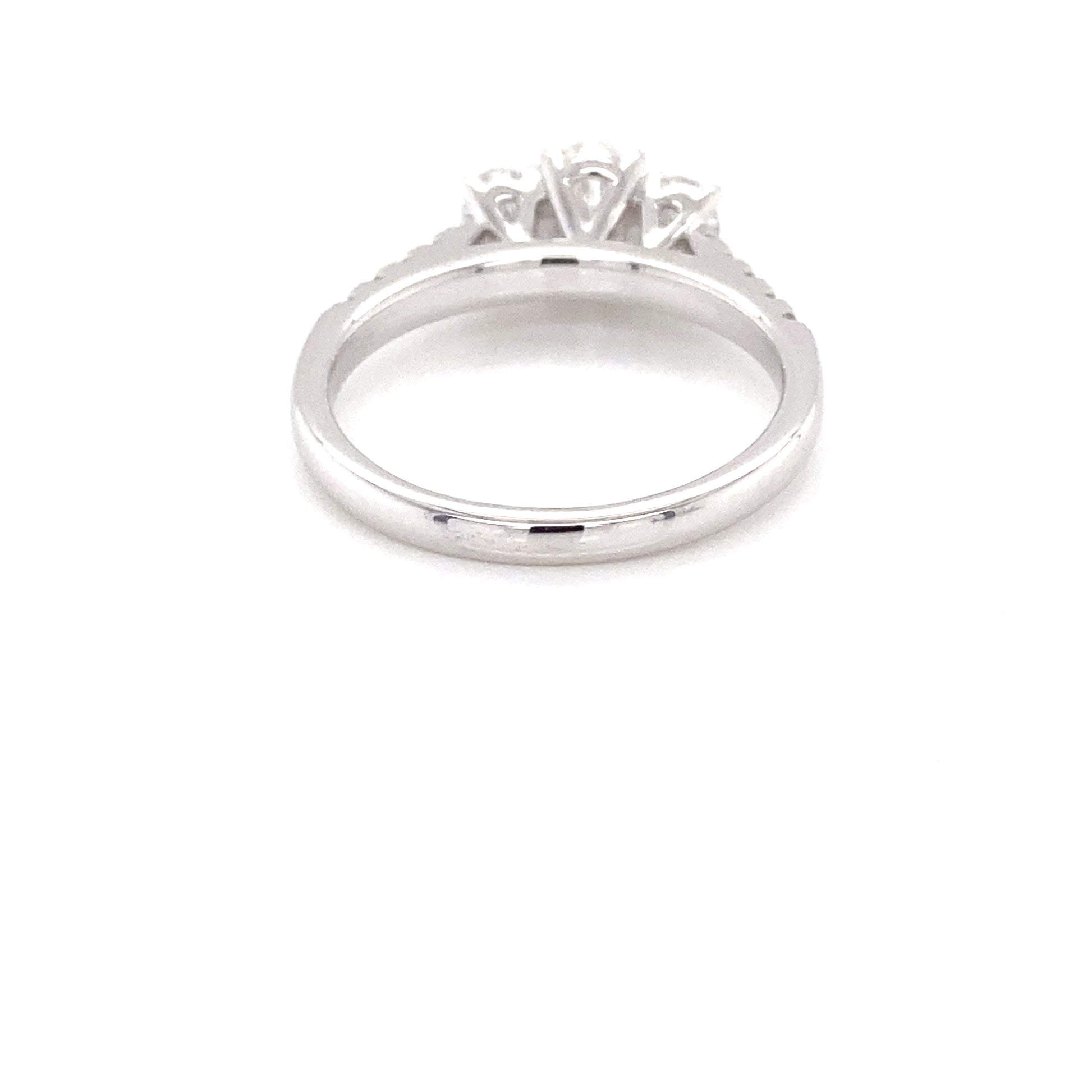 Oval shaped diamond 3 stone ring with diamond set shoulders - 1.10cts  Gardiner Brothers   