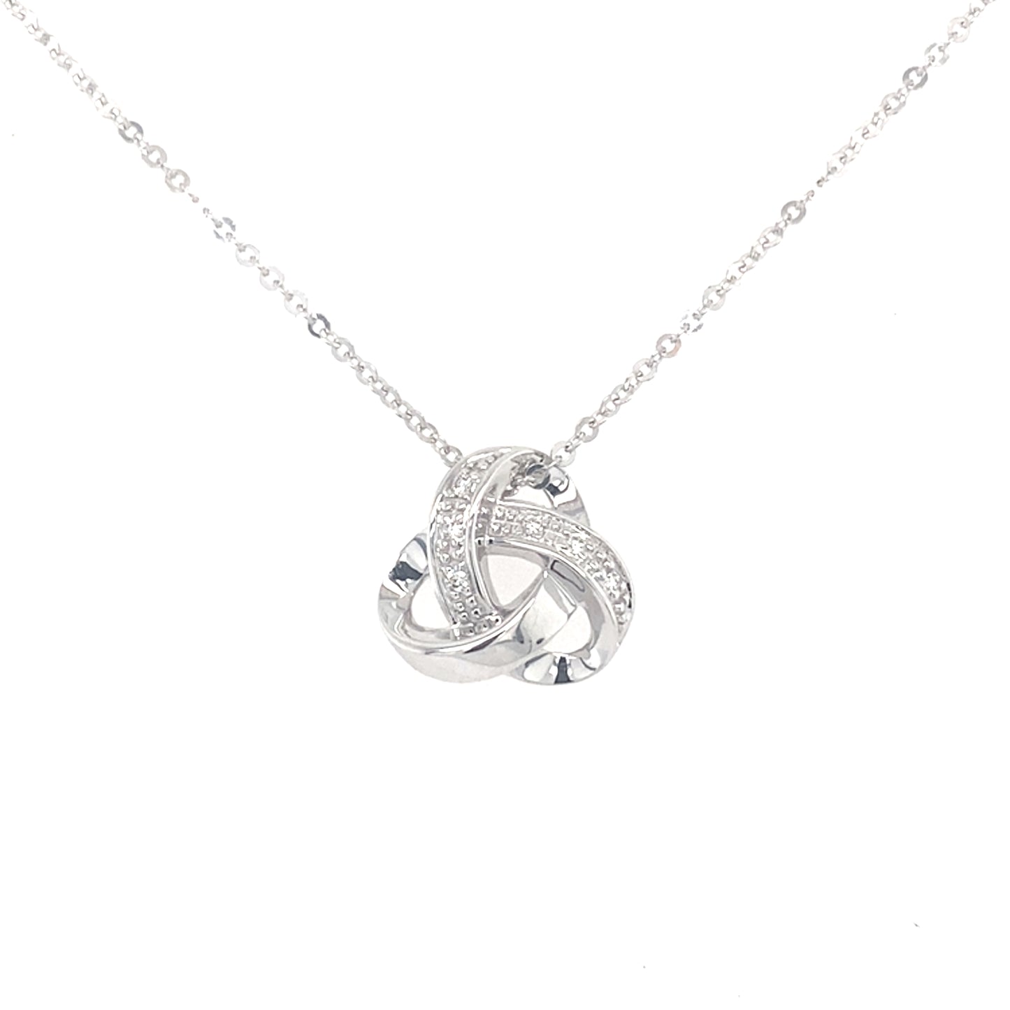 White Gold Diamond Knot Style Pendant  Gardiner Brothers   