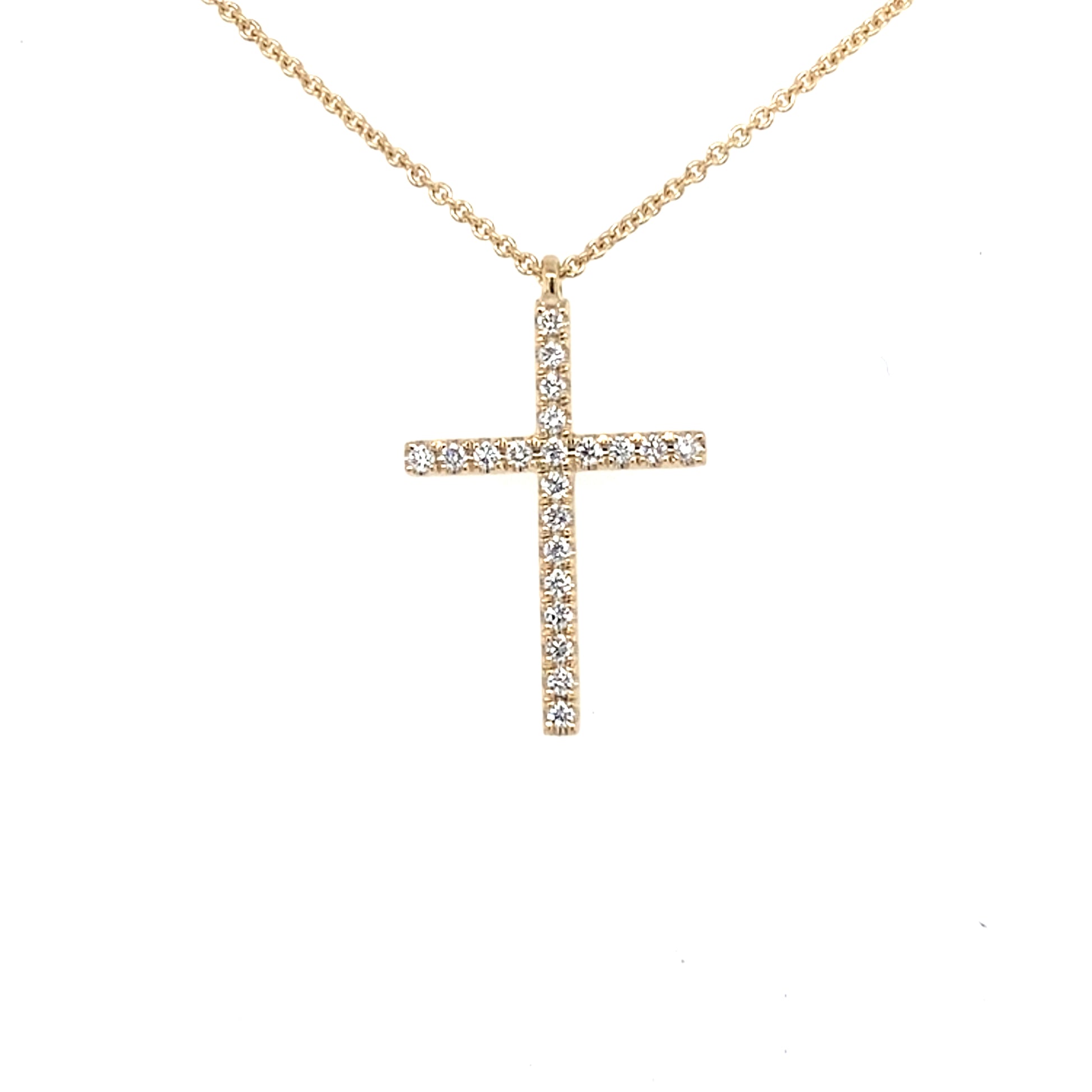 Yellow Gold Diamond Set Cross Pendant  Gardiner Brothers   