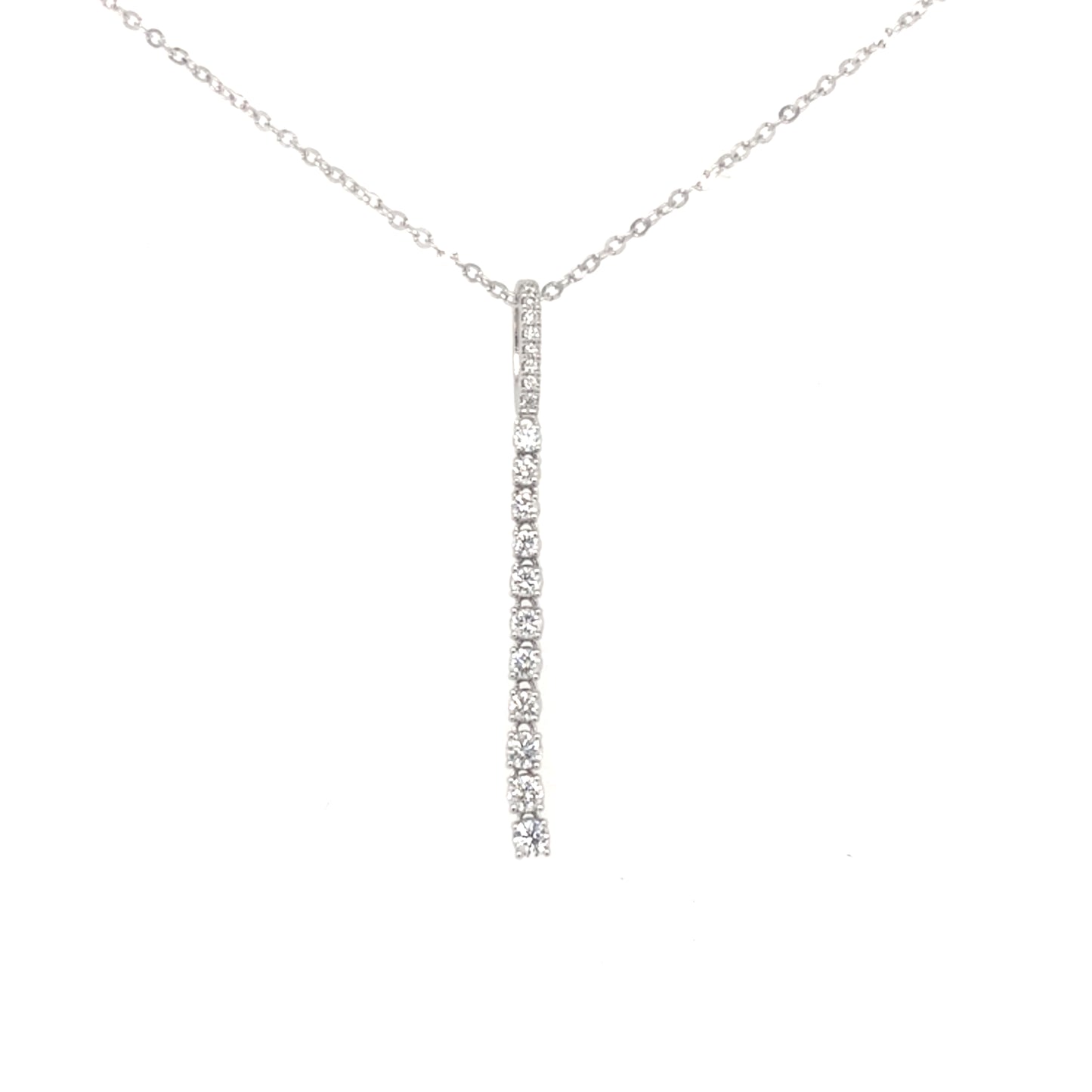 White Gold Diamond Drop Pendant  Gardiner Brothers   