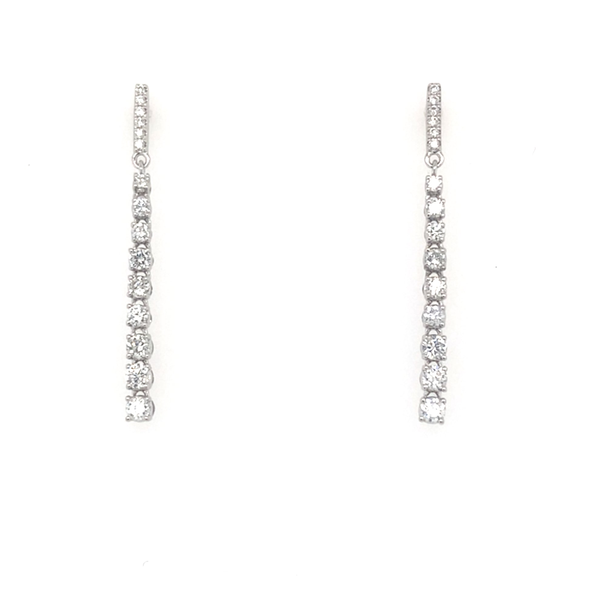 White Gold Diamond Drop Earrings  Gardiner Brothers   