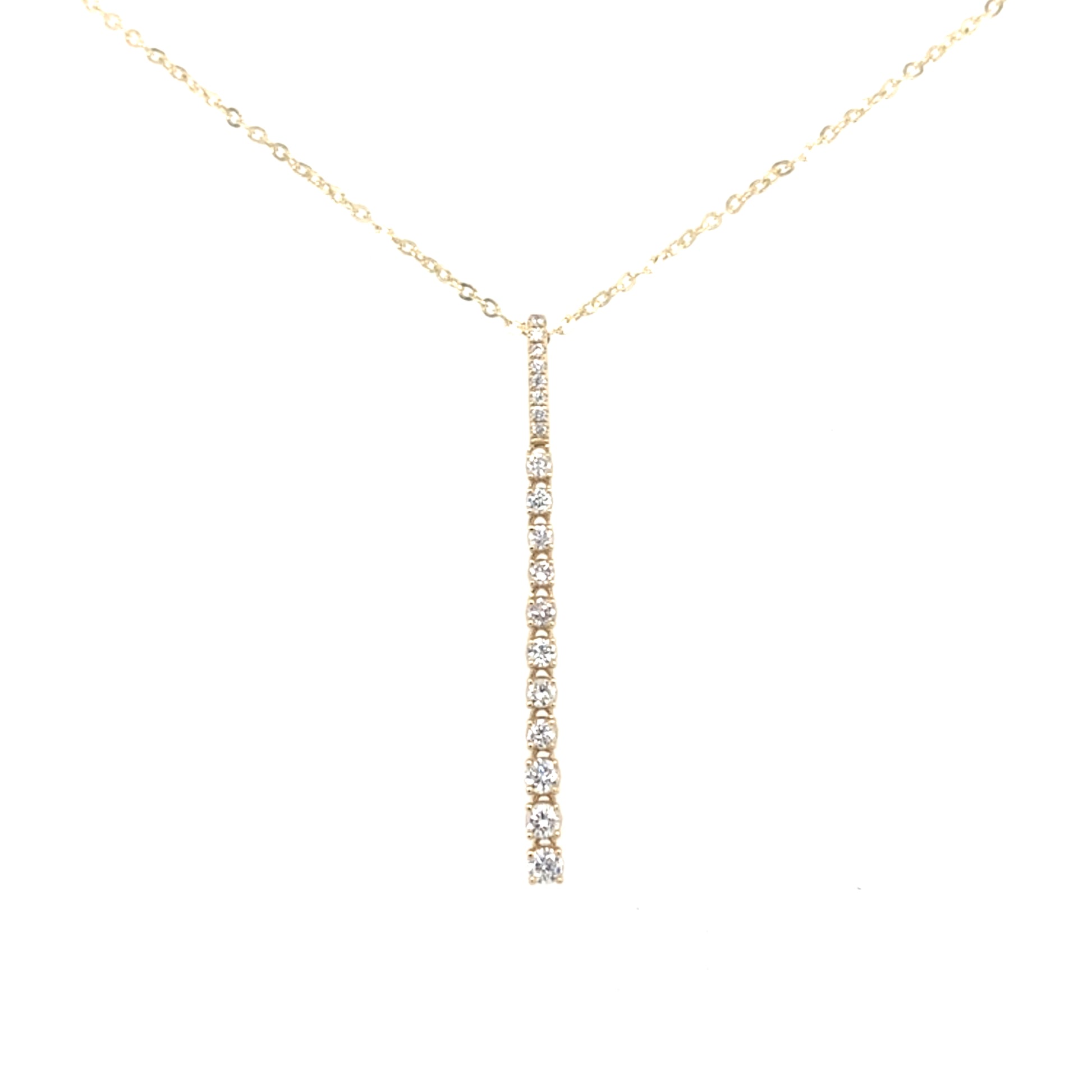 Yellow Gold Diamond Drop Pendant  Gardiner Brothers   