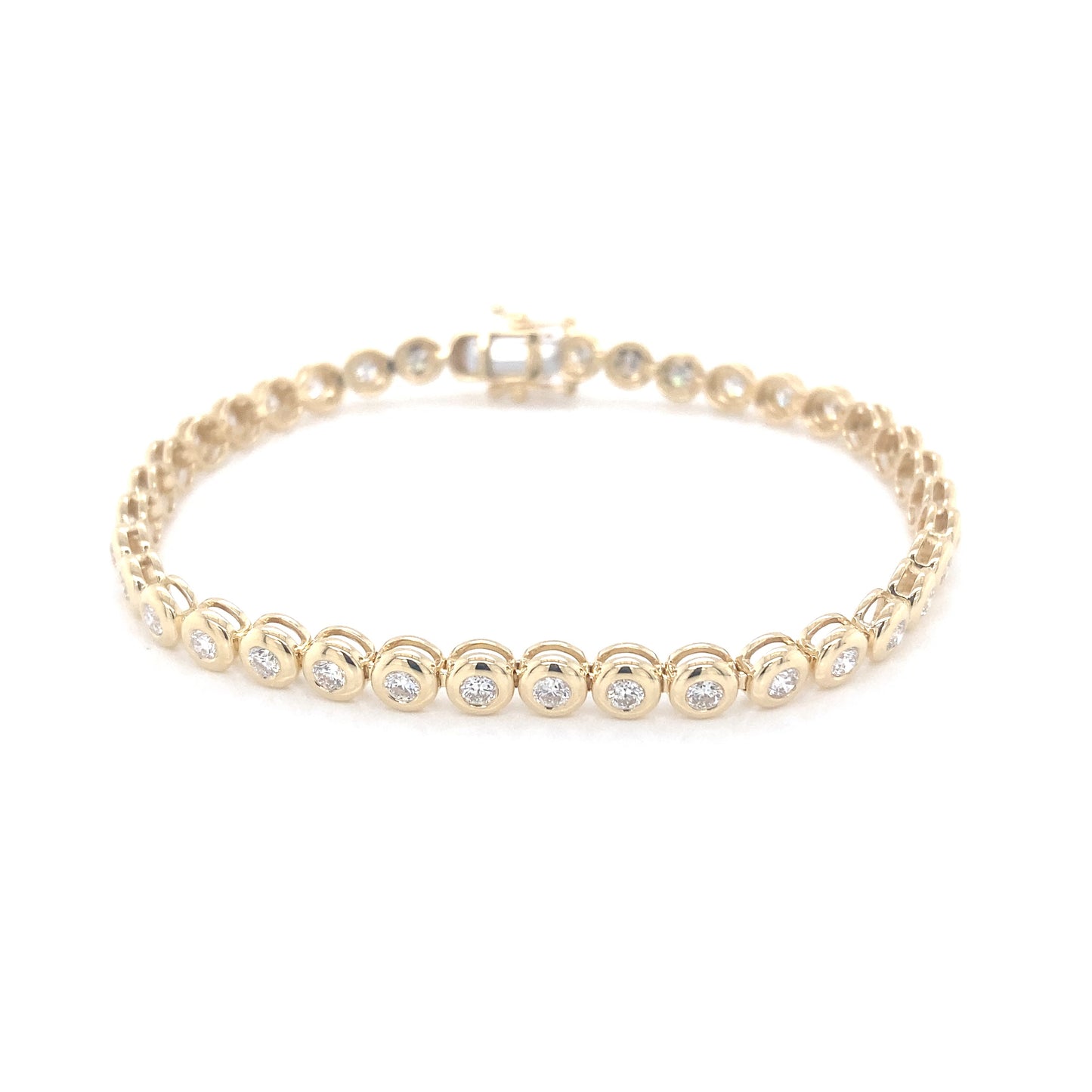 Round Brilliant Cut Diamond, Rub-over style tennis bracelet - 2.17cts  Gardiner Brothers   