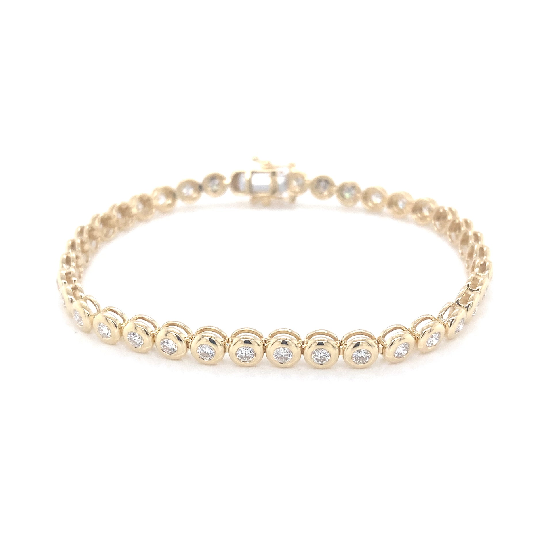 Round Brilliant Cut Diamond, Rub-over style tennis bracelet - 2.17cts  Gardiner Brothers   