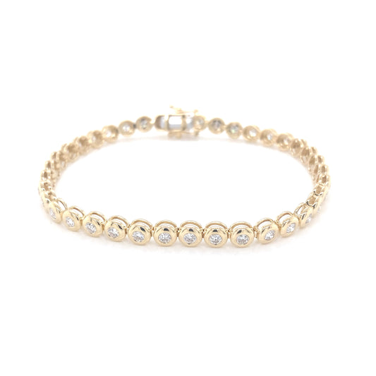 Round Brilliant Cut Diamond, Rub-over style tennis bracelet - 2.17cts  Gardiner Brothers   