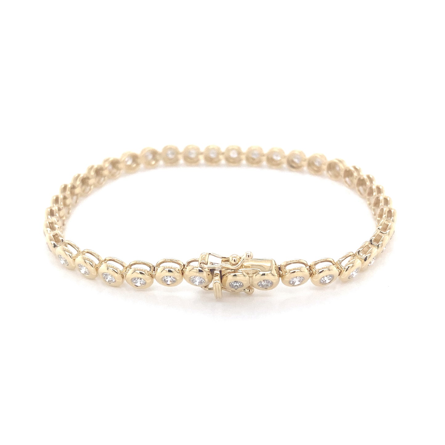 Round Brilliant Cut Diamond, Rub-over style tennis bracelet - 2.17cts  Gardiner Brothers   