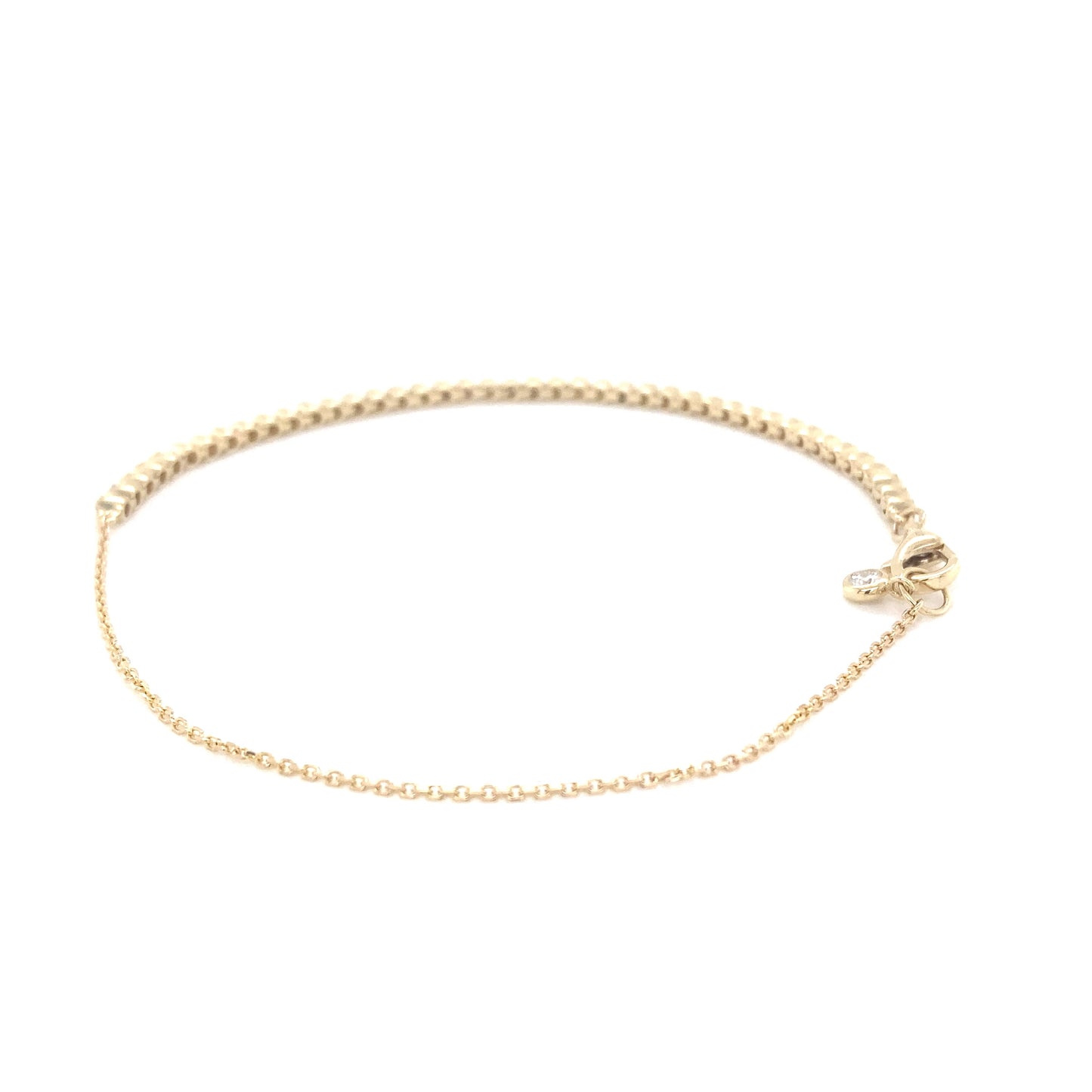 Yellow Gold, Half Set Diamond Tennis Bracelet  Gardiner Brothers   