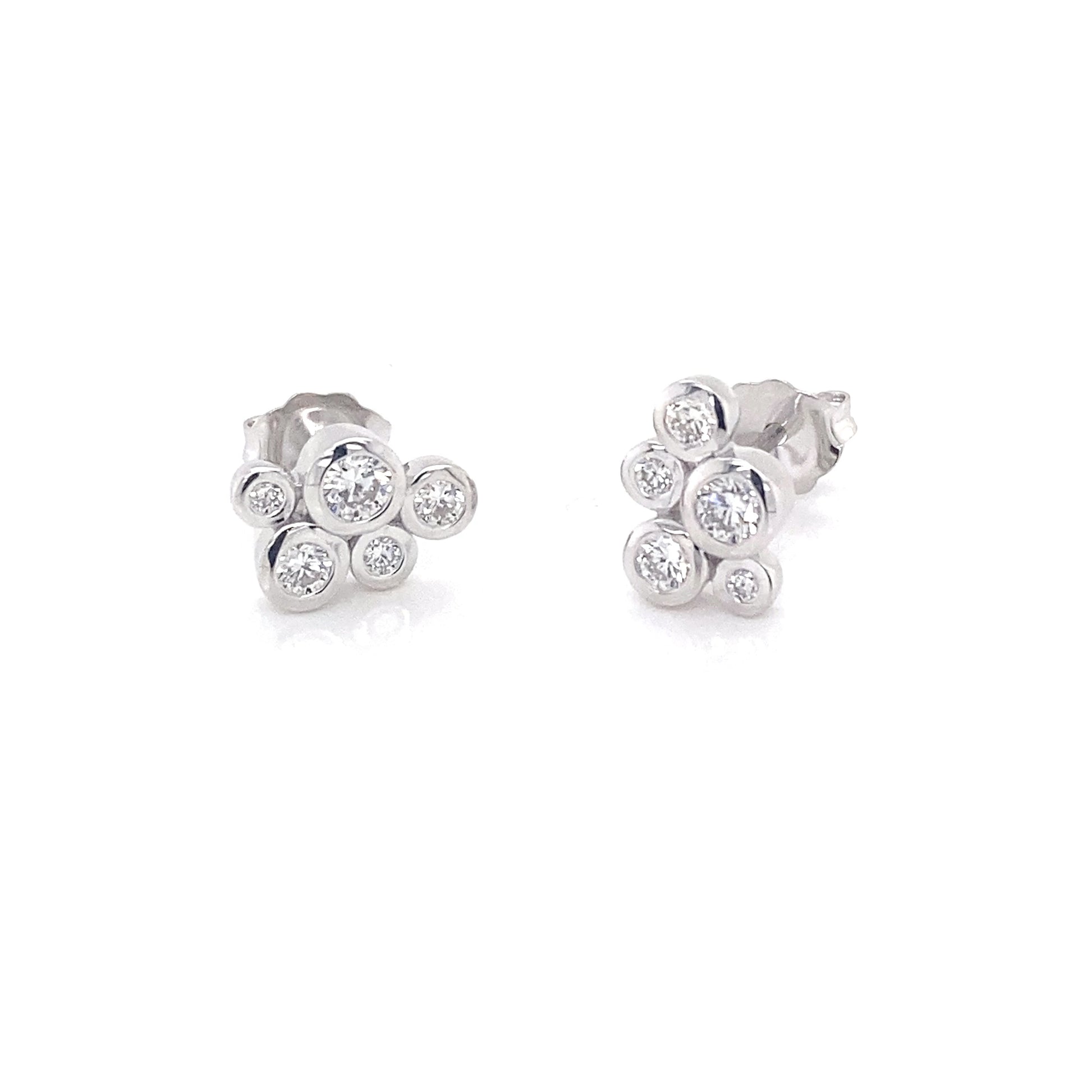 Round Brilliant Cut Diamond Bubble Style Earrings  Gardiner Brothers   