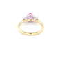 Oval Shaped Pink Sapphire and Round Brilliant Cut Diamond 3 Stone Ring Gardiner Brothers