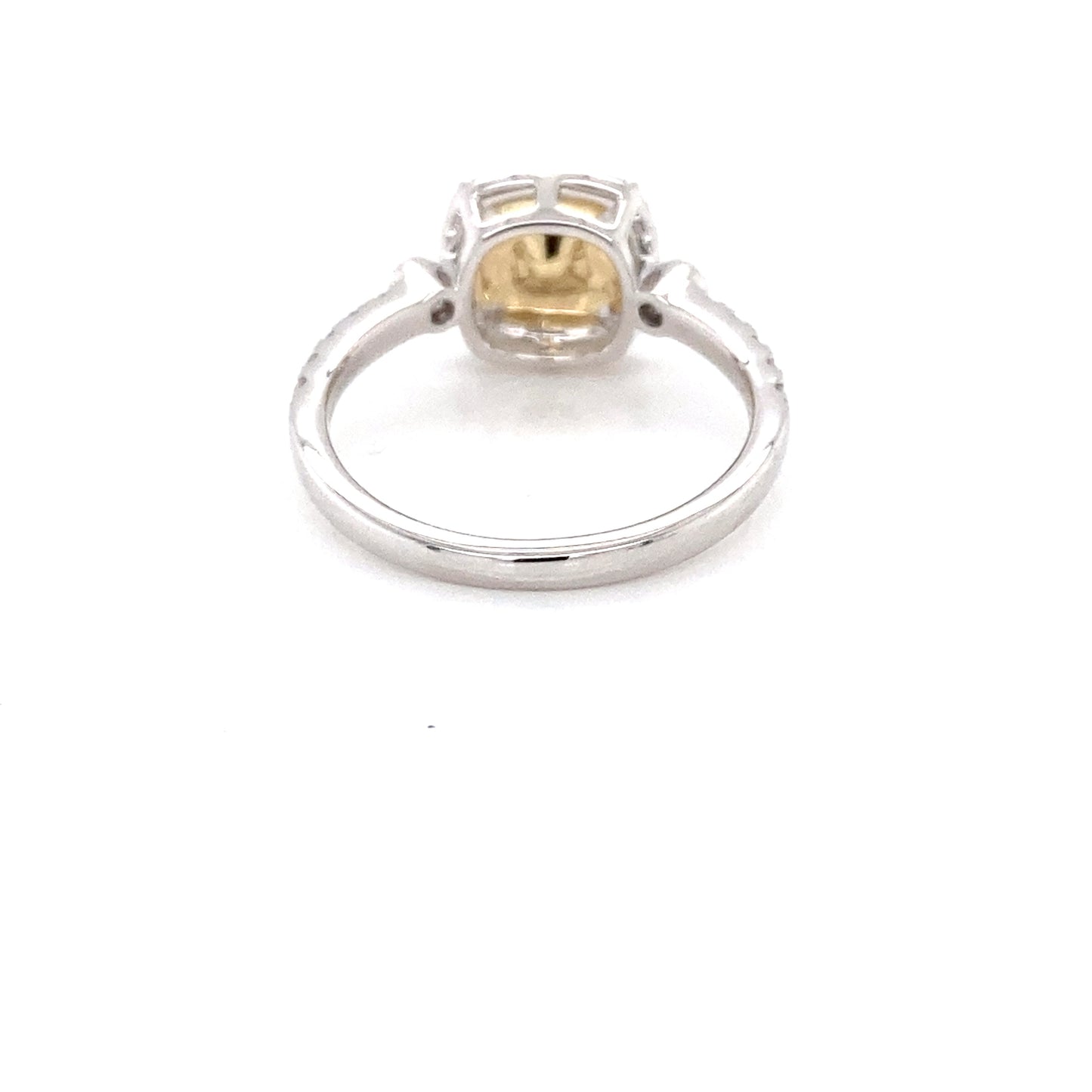 Cushion Shaped Yellow Diamond Halo Cluster Style Ring Gardiner Brothers