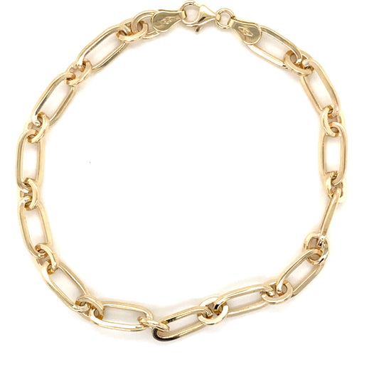 Yellow Gold, Large and small oval link bracelet Gardiner Brothers