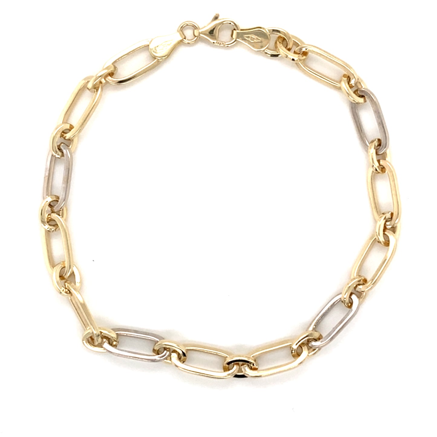 Yellow and white gold oval link bracelet Gardiner Brothers