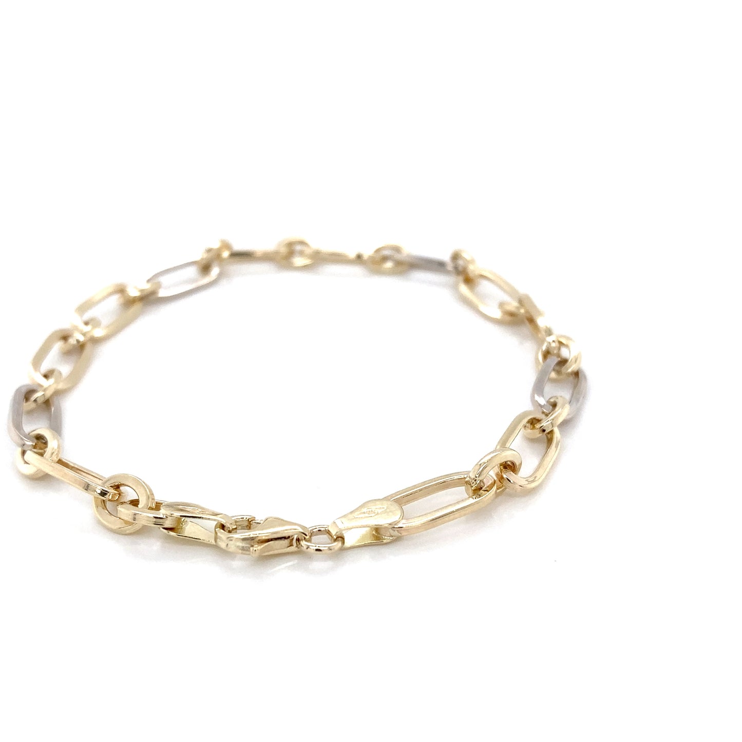 Yellow and white gold oval link bracelet Gardiner Brothers