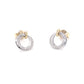 Yellow and White Gold Diamond Double Circle Earrings Gardiner Brothers