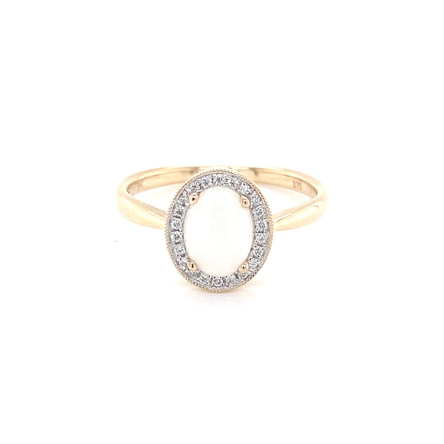 Opal and Round Brilliant Cut Diamond Halo Ring Gardiner Brothers