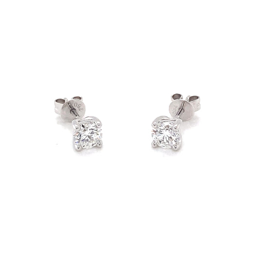 Round brilliant Cut Diamond Solitaire Earrings - 0.80cts Gardiner Brothers