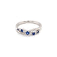 Sapphire and round brilliant cut diamond cross-over style ring Gardiner Brothers