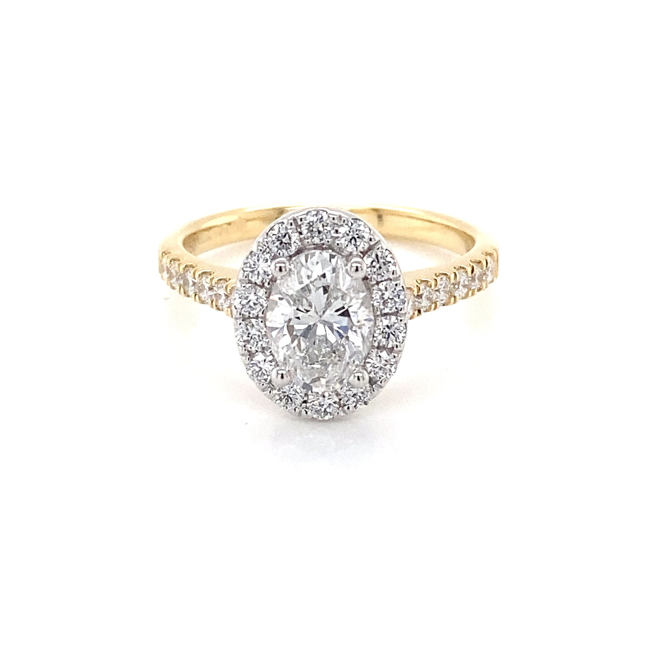 Oval Shaped Diamond Halo cluster style ring - 1.57cts – Gardiner Brothers