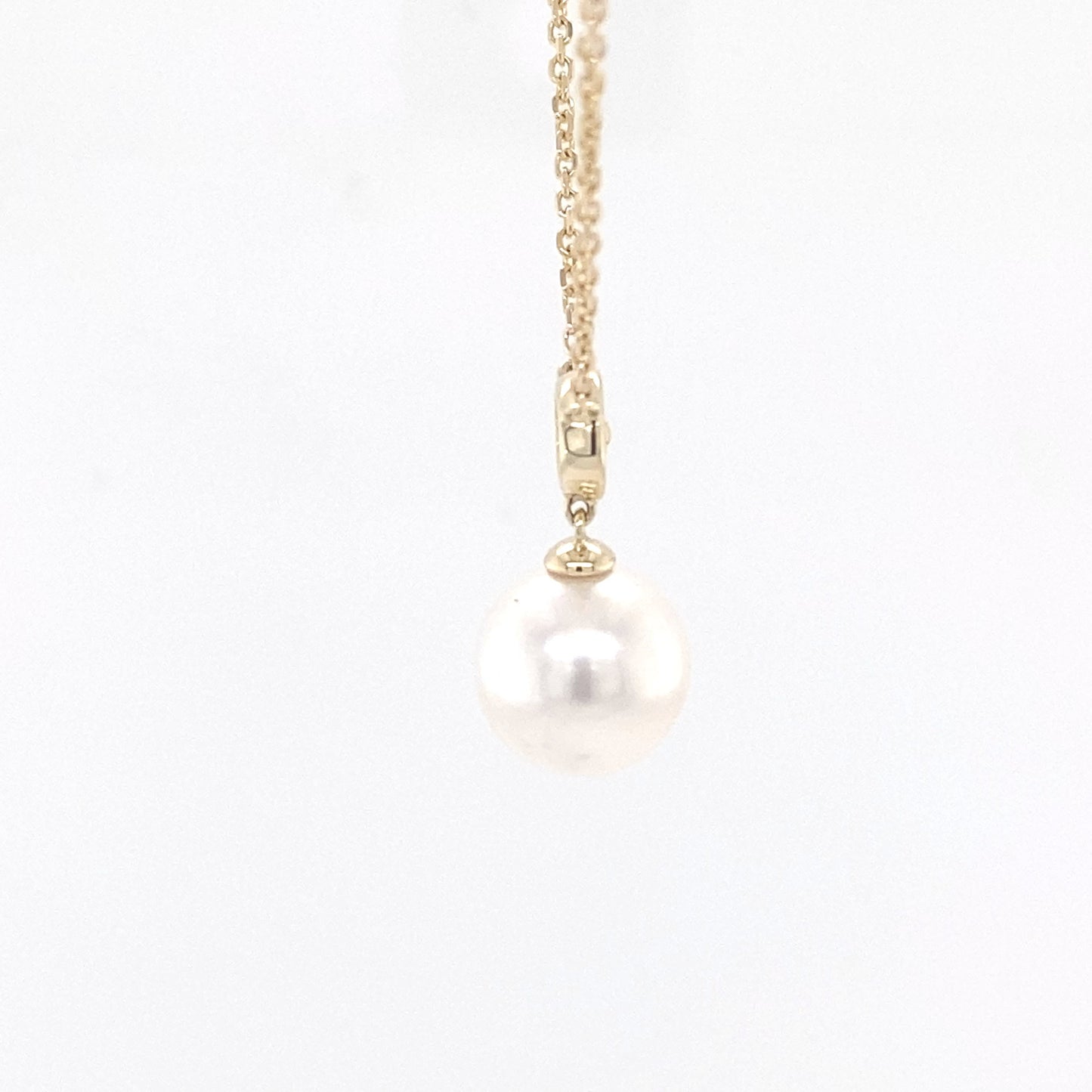 Akoya Pearl and Round Brilliant Cut Diamond Cluster Pendant Gardiner Brothers