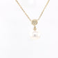 Akoya Pearl and Round Brilliant Cut Diamond Cluster Pendant Gardiner Brothers