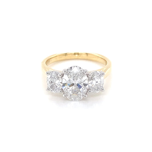 Oval Shaped Diamond 3 Stone Ring - 2.30cts Gardiner Brothers