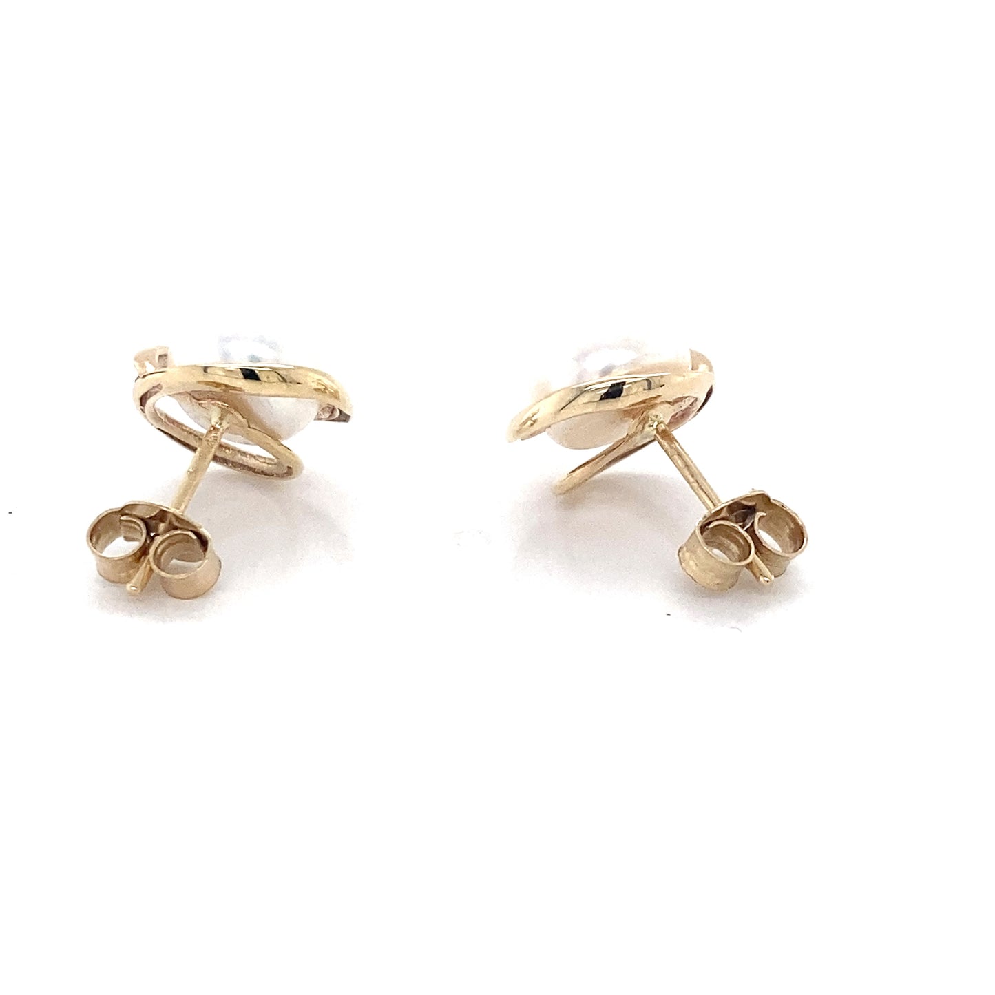 Yellow Gold Pearl Stud Earrings Gardiner Brothers